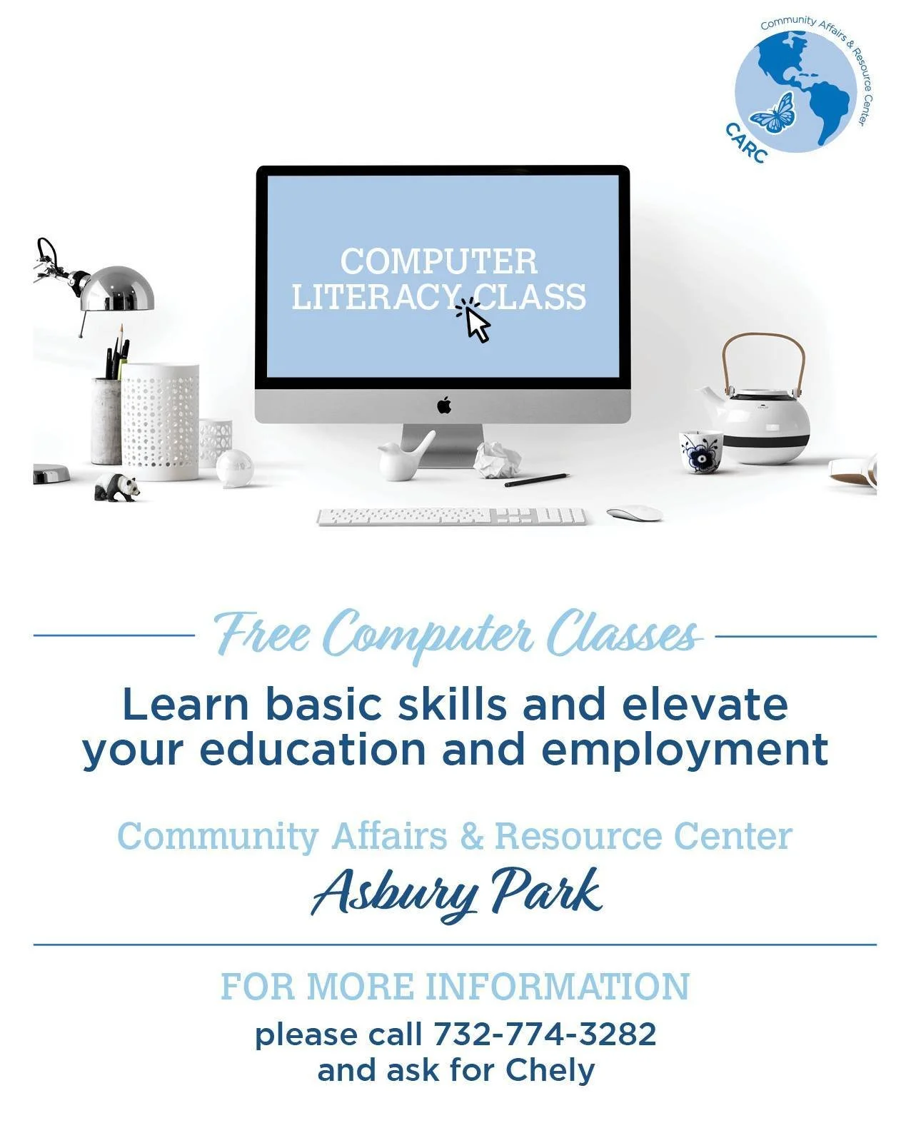 💻 Computer Classes Starting Soon!
📞 For more information or to register, please call our office at 732-774-3282
🙋&zwj;♀️ Ask for Chely (Asbury Park)