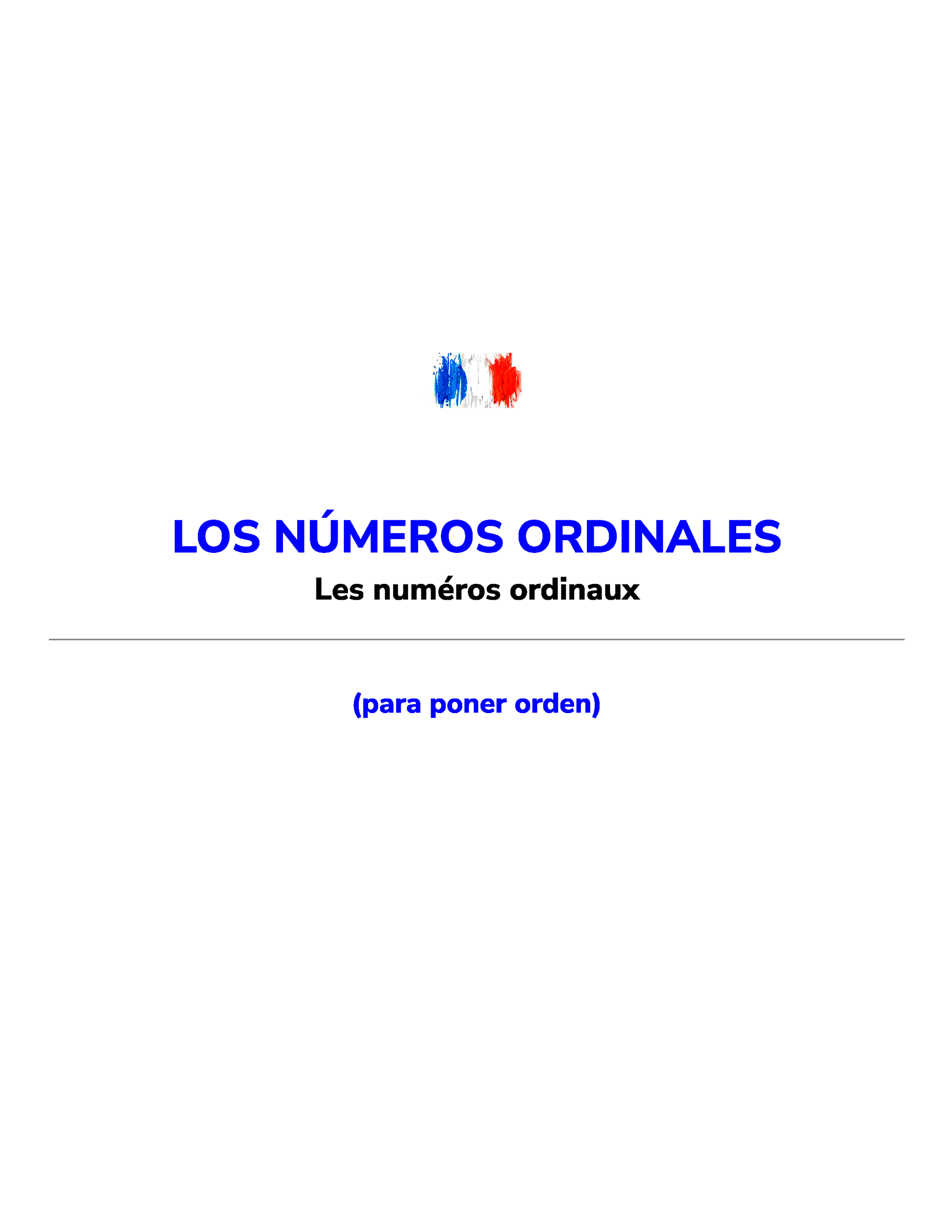 LOS NÚMEROS ORDINALES