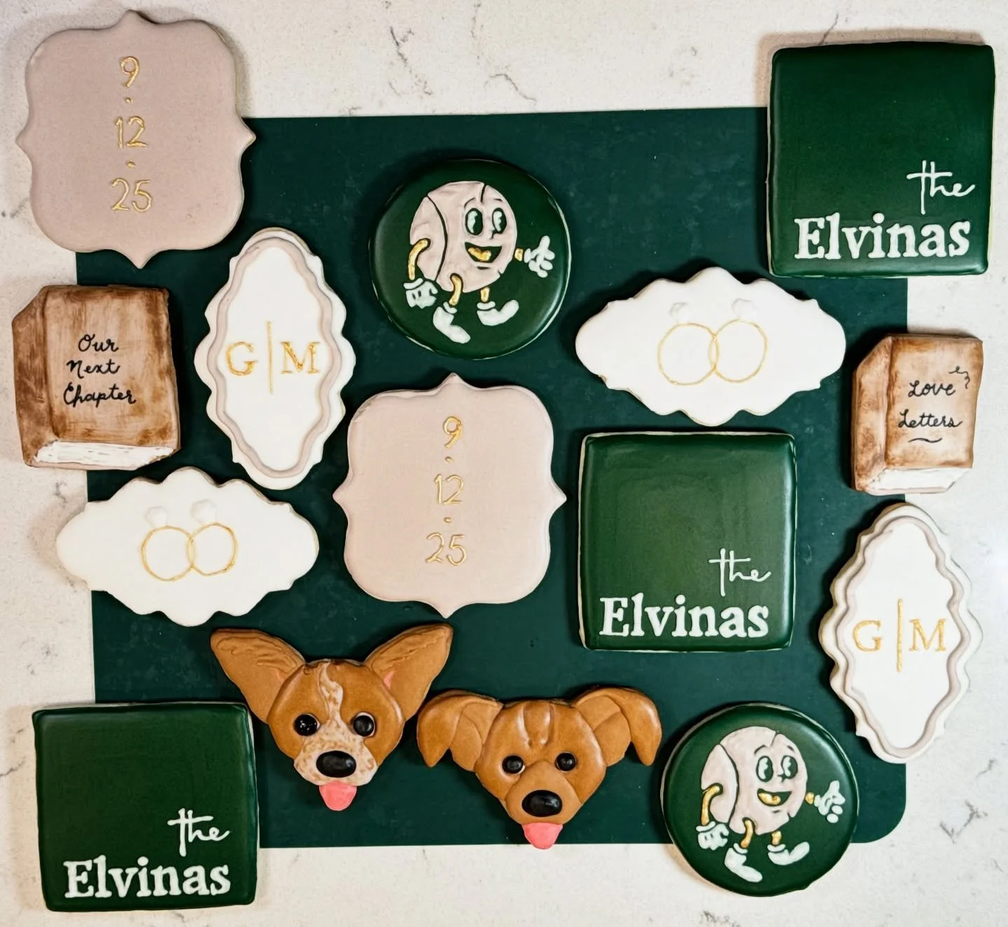 This wedding set was so incredibly fun!! From the conception drawing (last slide) to making it come to life, this is one of my favorites so far!! Thanks @dogcitying for always thinking of the dogs &amp; details!! ❤️

#dogart #smallbusinessowner #cook