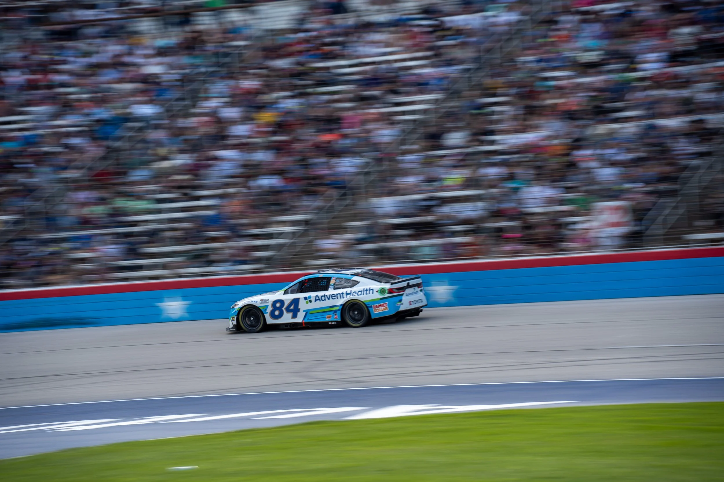 Jimmie Johnson, driving the no. 84 for LEGACY MOTORCLUB at the 2024 Coke 600