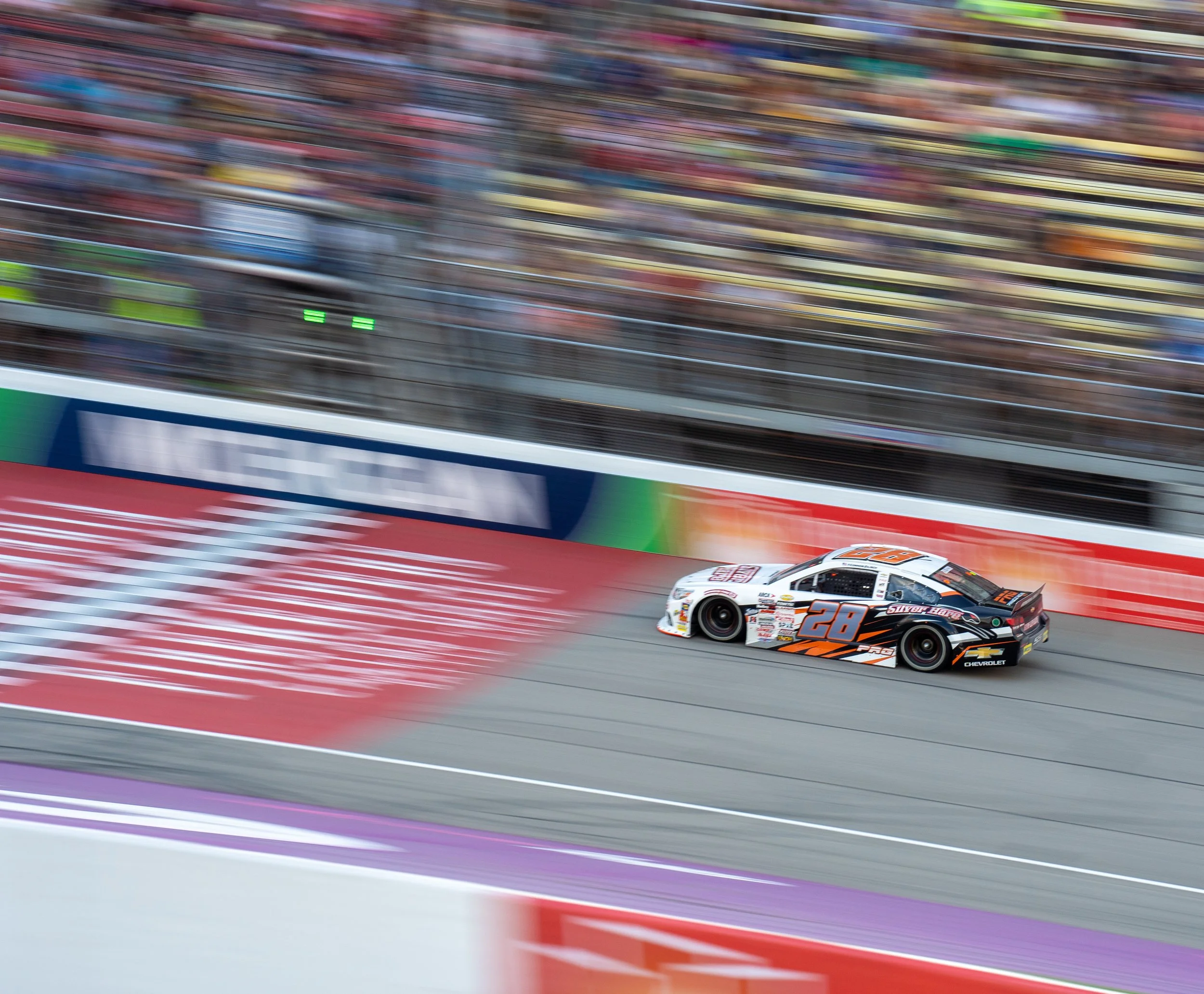 Connor Zilisch, Driver of the no. 28 for Pinnacle Racing Group, wins at Michigan International Speedway in 2024