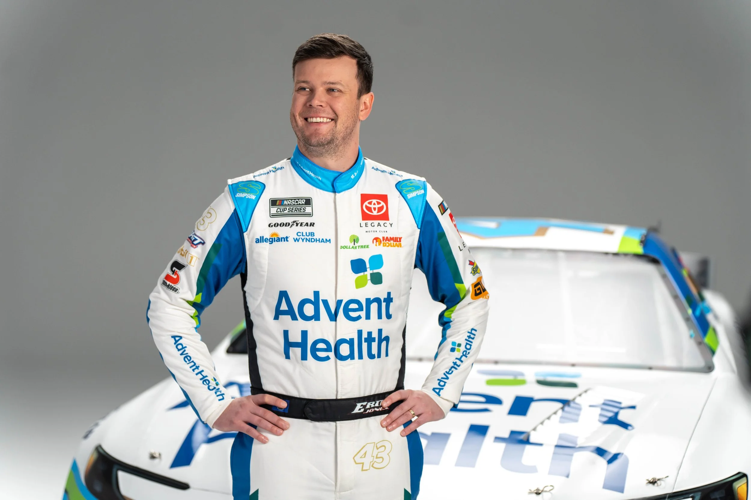 Erik Jones, driver of the no. 43 Advent Health Toyota Camry XSE