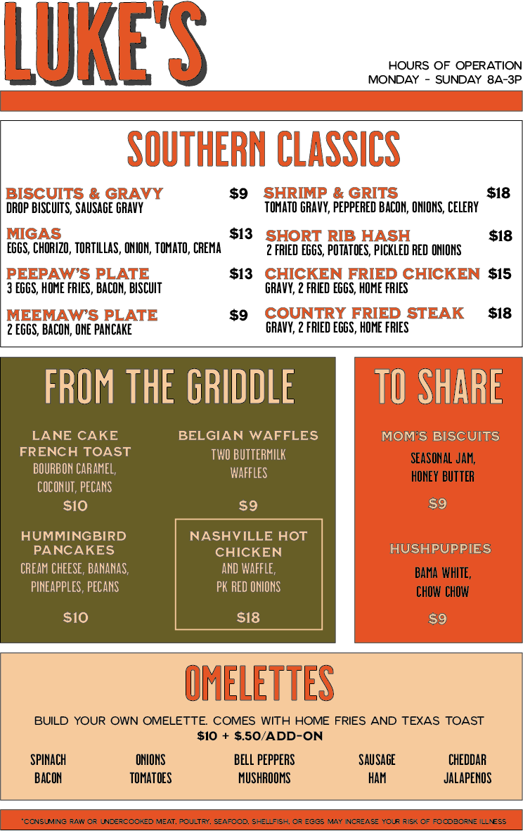 Menu — Luke's