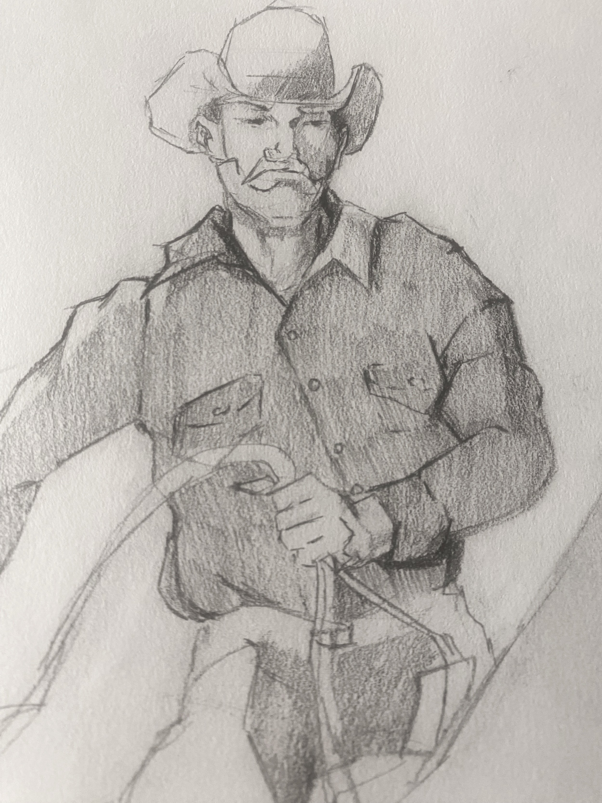 Cowboy Sketch 1 minute
