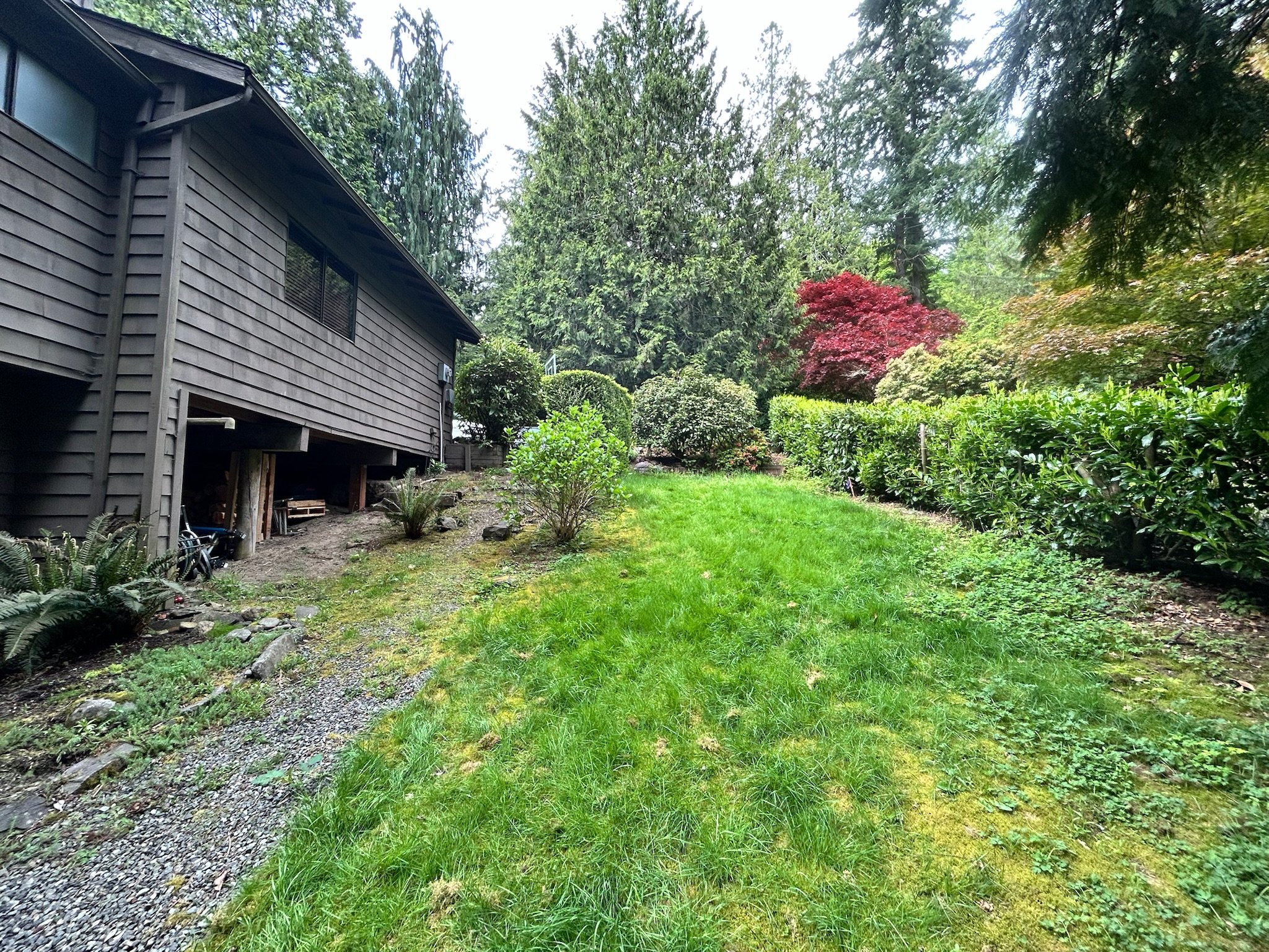Access to the back garden was steep and muddy in the wet months.