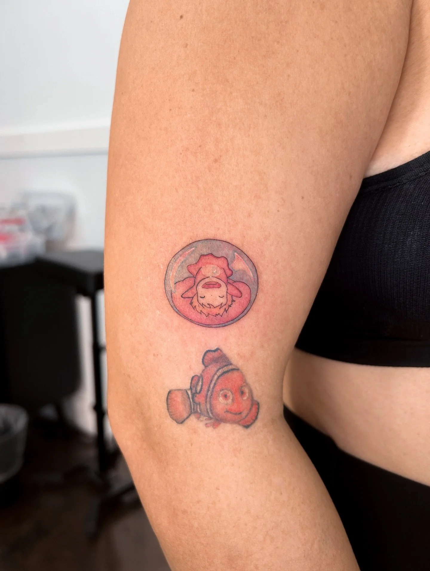 Fresh Ponyo and healed Nemo 🫧

DM me or visit the link in my bio to book your next custom or flash tattoo 💌
Currently booking for March, April, and May (February is full!) 🗓️
Located in Garden Grove, CA 📍