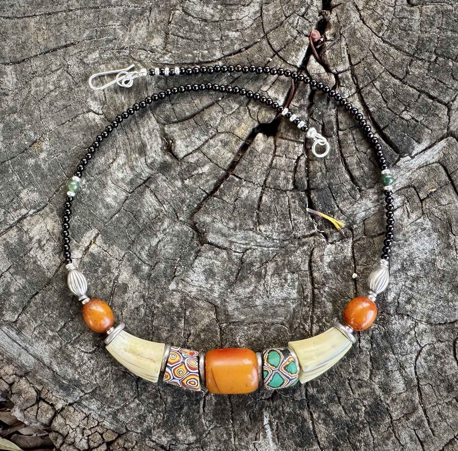 Amber-Antique-African-Trade-Beads-Warthog-Tusk-Silver-Necklace-Small.jpg