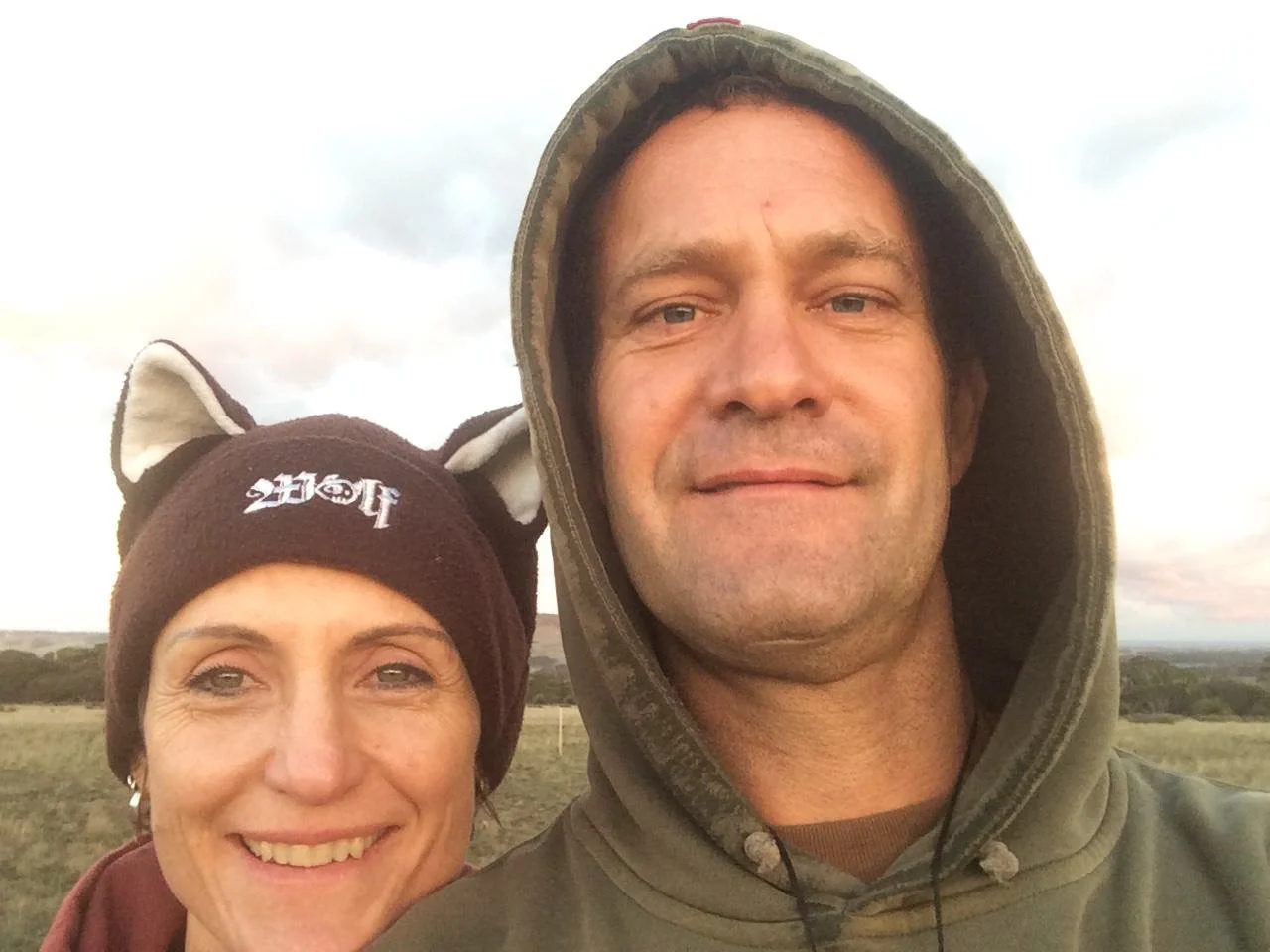 Out for a winter walk on Kangaroo Island with my husband Justin