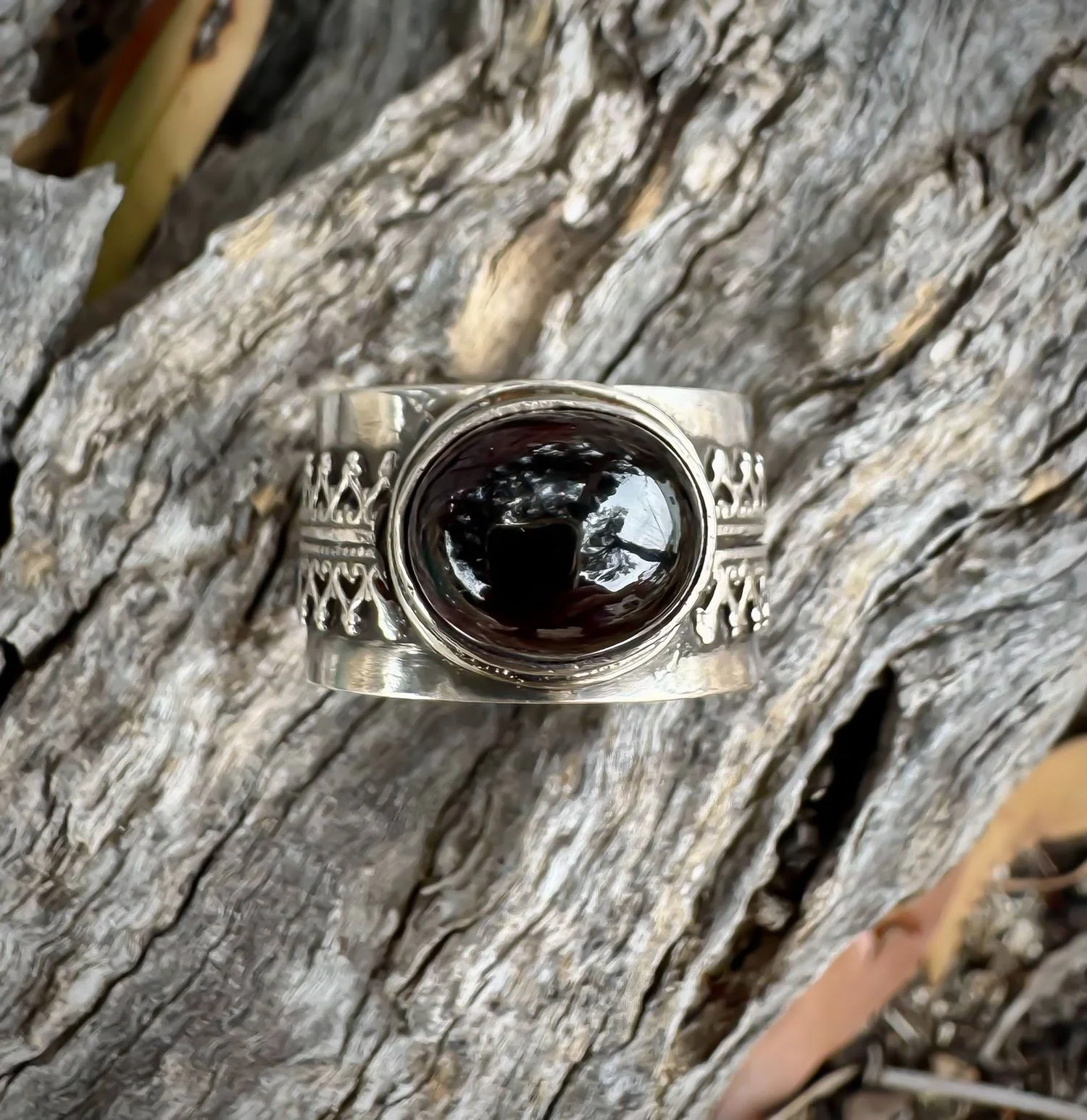 Midnight Brocade Ring