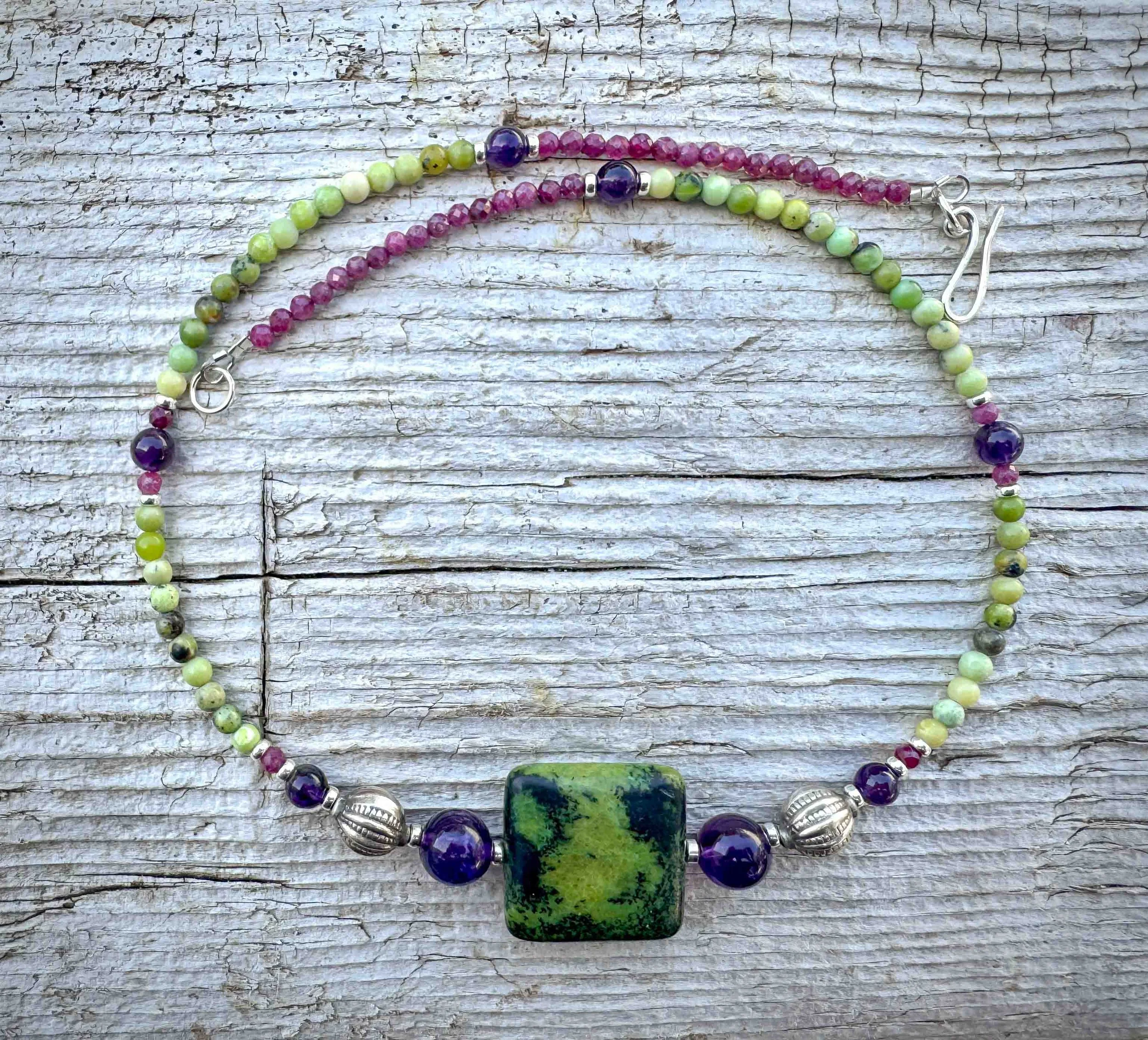 Jasper-Amethyst-Ruby-Serpentine-Sterling Silver-Necklace-4.jpg