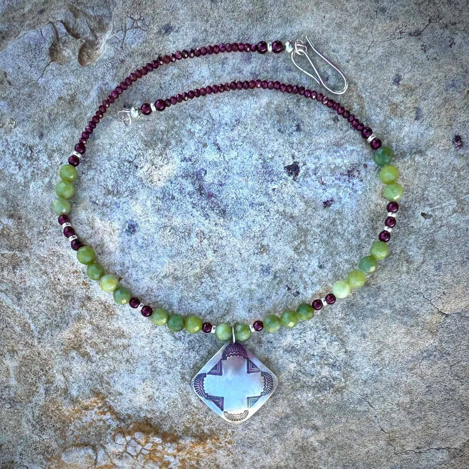 Fine-Silver-Cross-Green-Jasper-Garnet-Necklace-4-Small.jpg