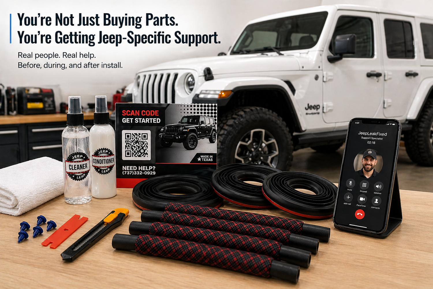 JeepLeakFixed Weatherproof Upgrade components for solving Jeep water leaks and wind noise