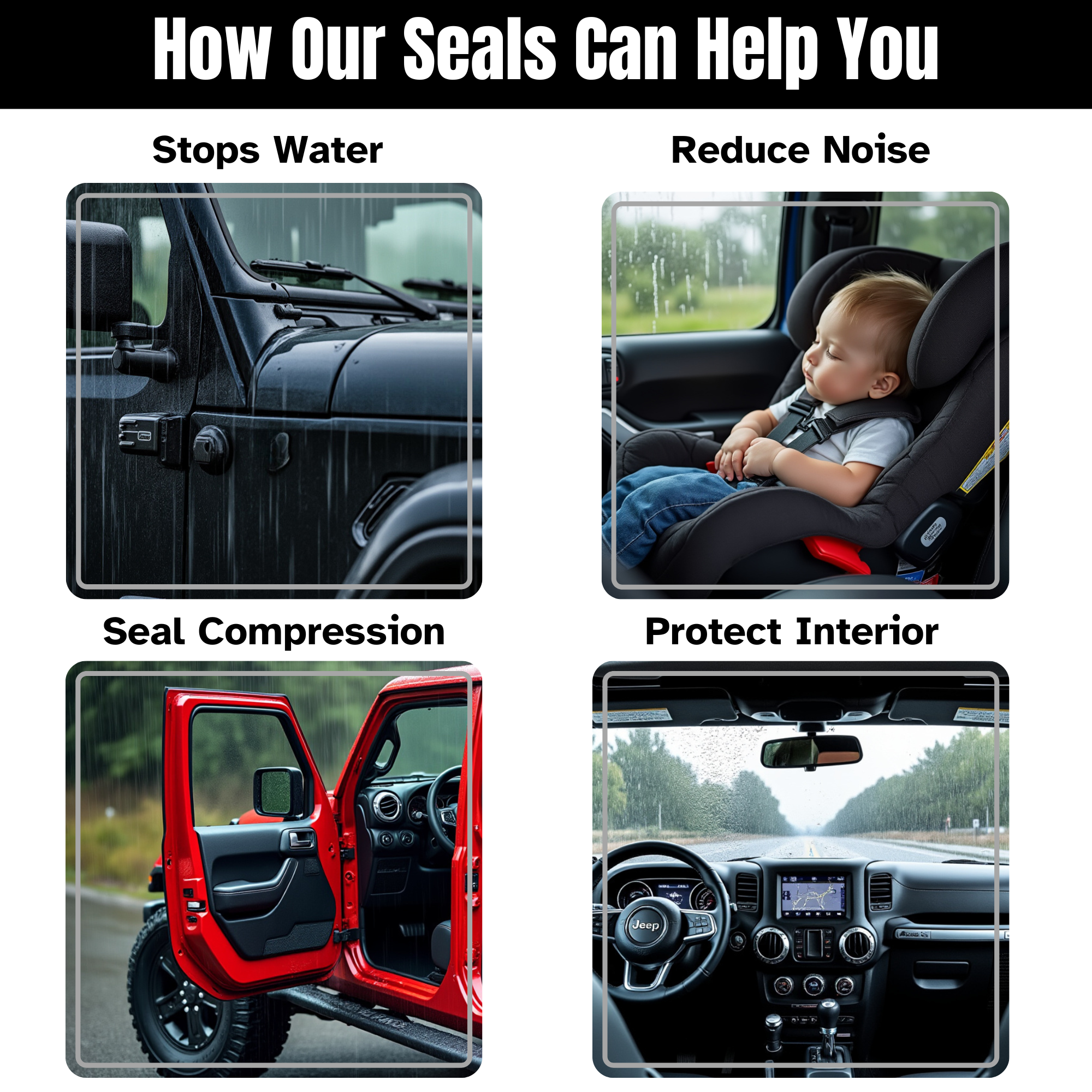 Jeep Wrangler JL Water Leak and Wind Noise Fix Kit