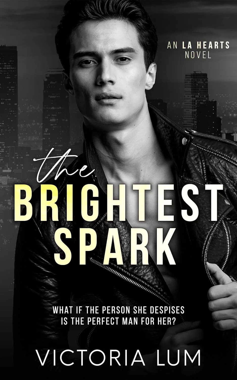 black and white cover, man in leather jacket, white and yellow font