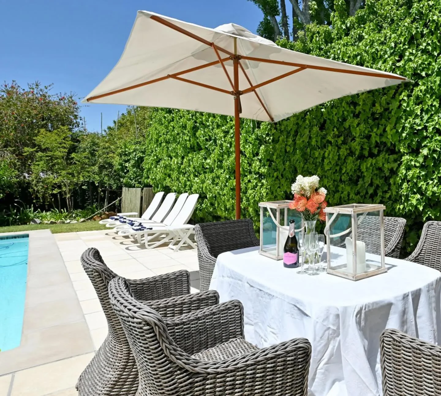 Welcome to Thistle Villa &mdash; a refined escape set against the lush southern slopes of Table Mountain. Tucked into the prestigious Fernwood suburb of Newlands, this tranquil home invites effortless outdoor living, from sunlit poolside afternoons t