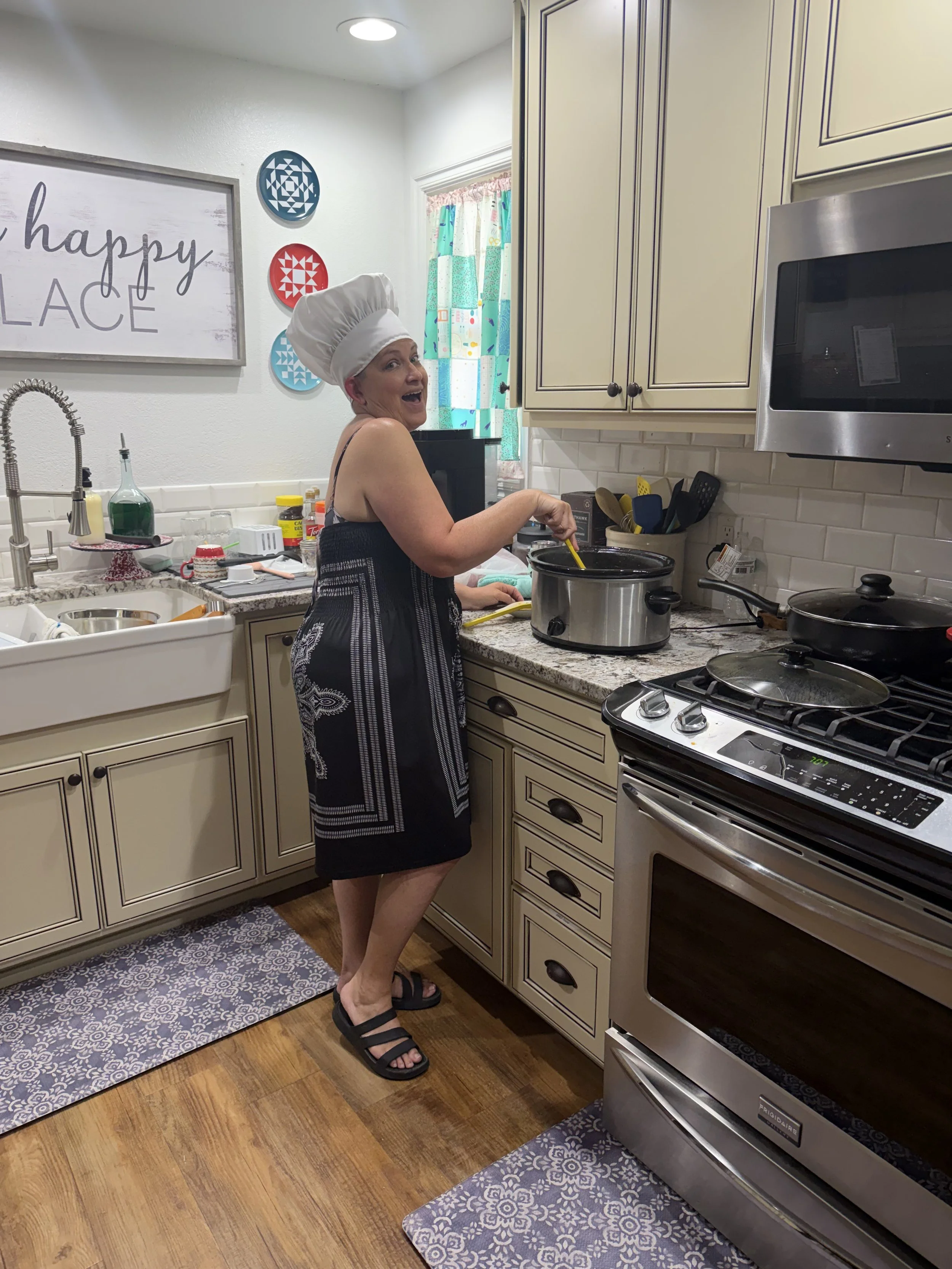 Laura in her element...cooking