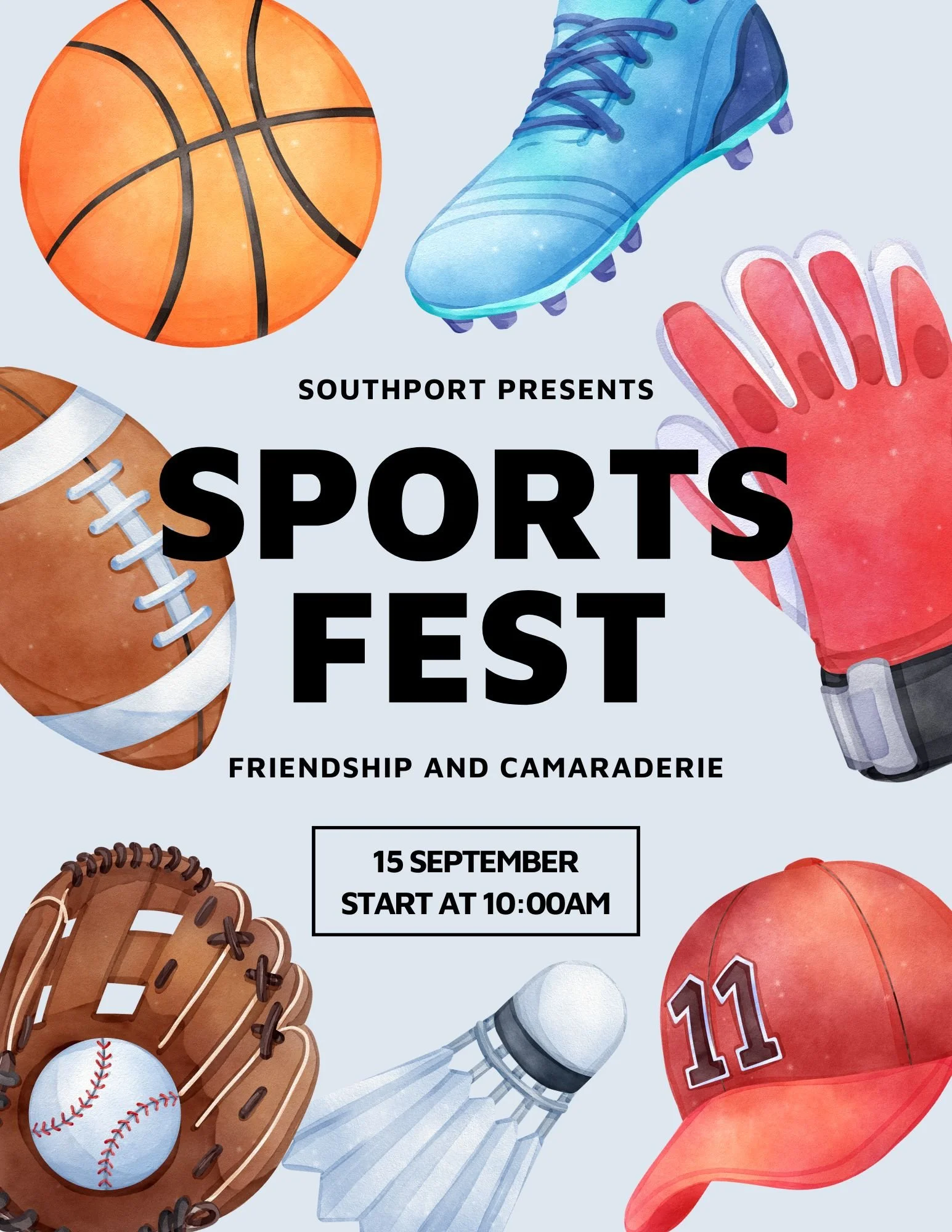 Colorful Playful Watercolor Illustrated Sports Fest Event Flyer.jpg