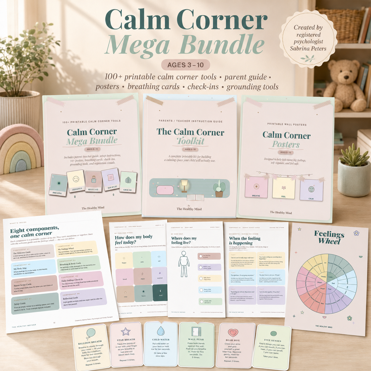 Calm Corner Mega Kit | 100+ Printable Emotional Regulation Tools for Kids