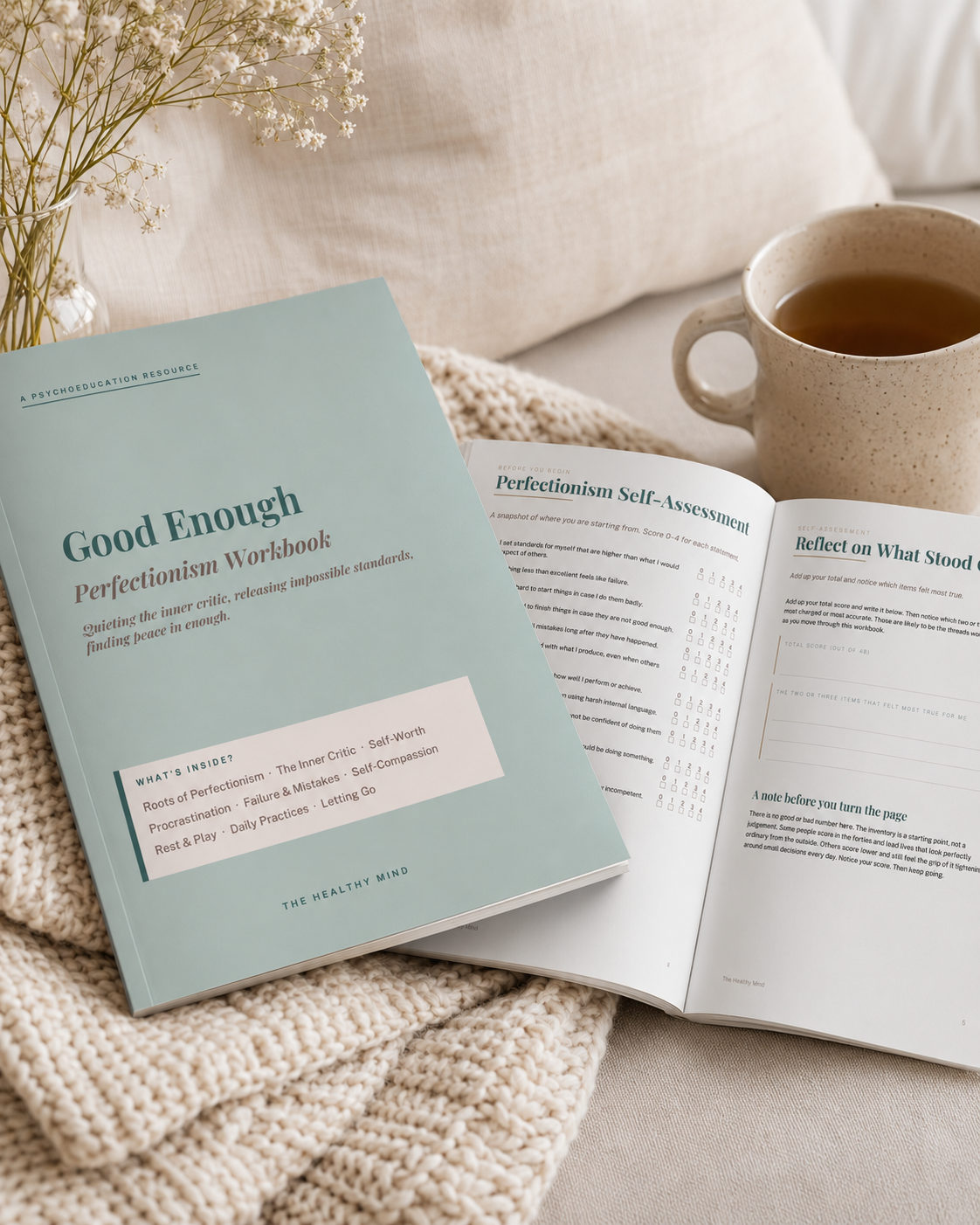 Perfectionism Workbook | CBT Self-Worth Inner Critic Therapy Printable | Psychologist Mental Health PDF | Anxiety Burnout Resource