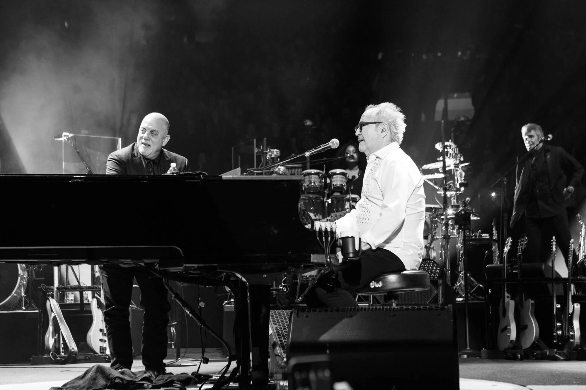 Mick Jones and Lou Gramm of Foreigner join Billy Joel for a surprise performance at Madison Square Garden on January 11, 2018
