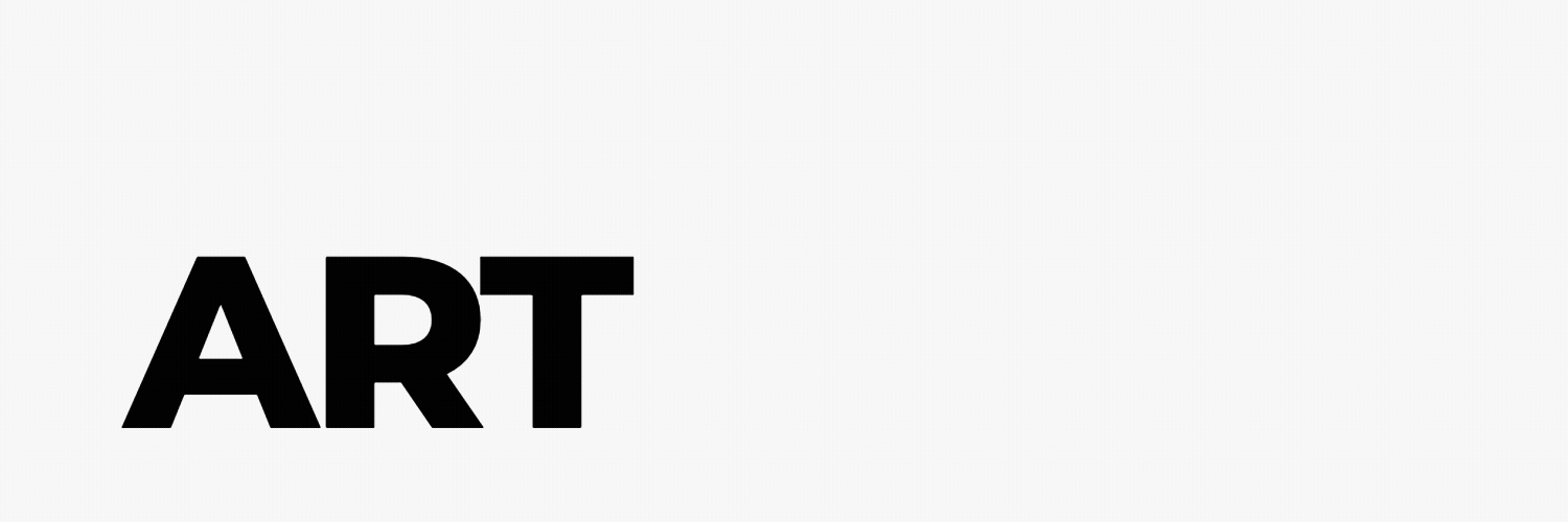 The word 'ART' in large, bold black letters on a white background.