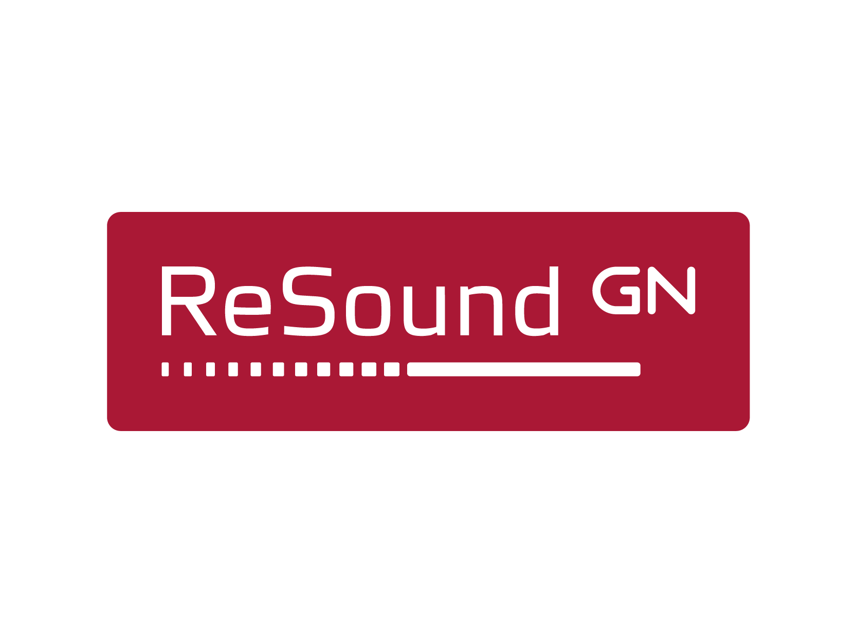 Écran rouge avec le texte 'ReSound GN' et une barre de progression