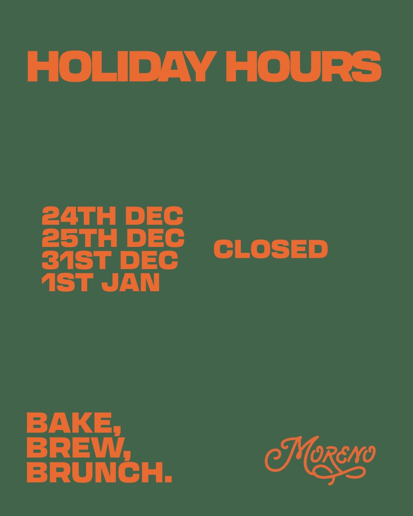 Our upcoming holiday hours 🎄