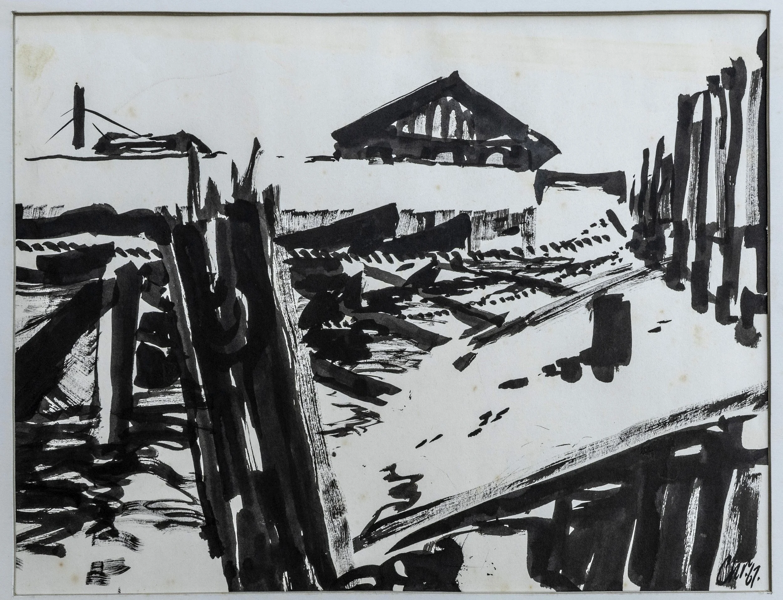 28 : Painting in ink | "Buildings" 1967