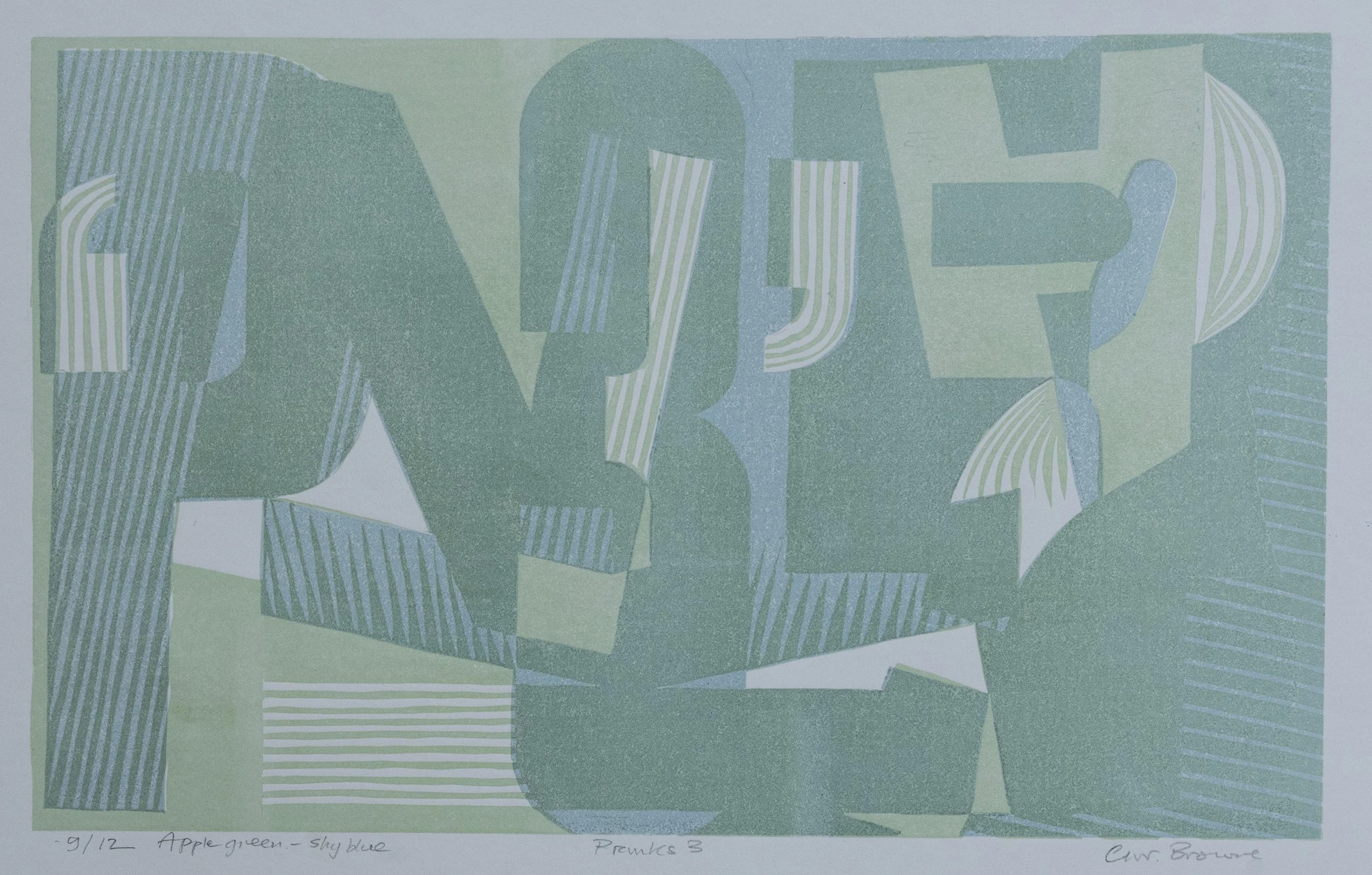 17 : Screenprint | "Pranks 3" in green, blue and white