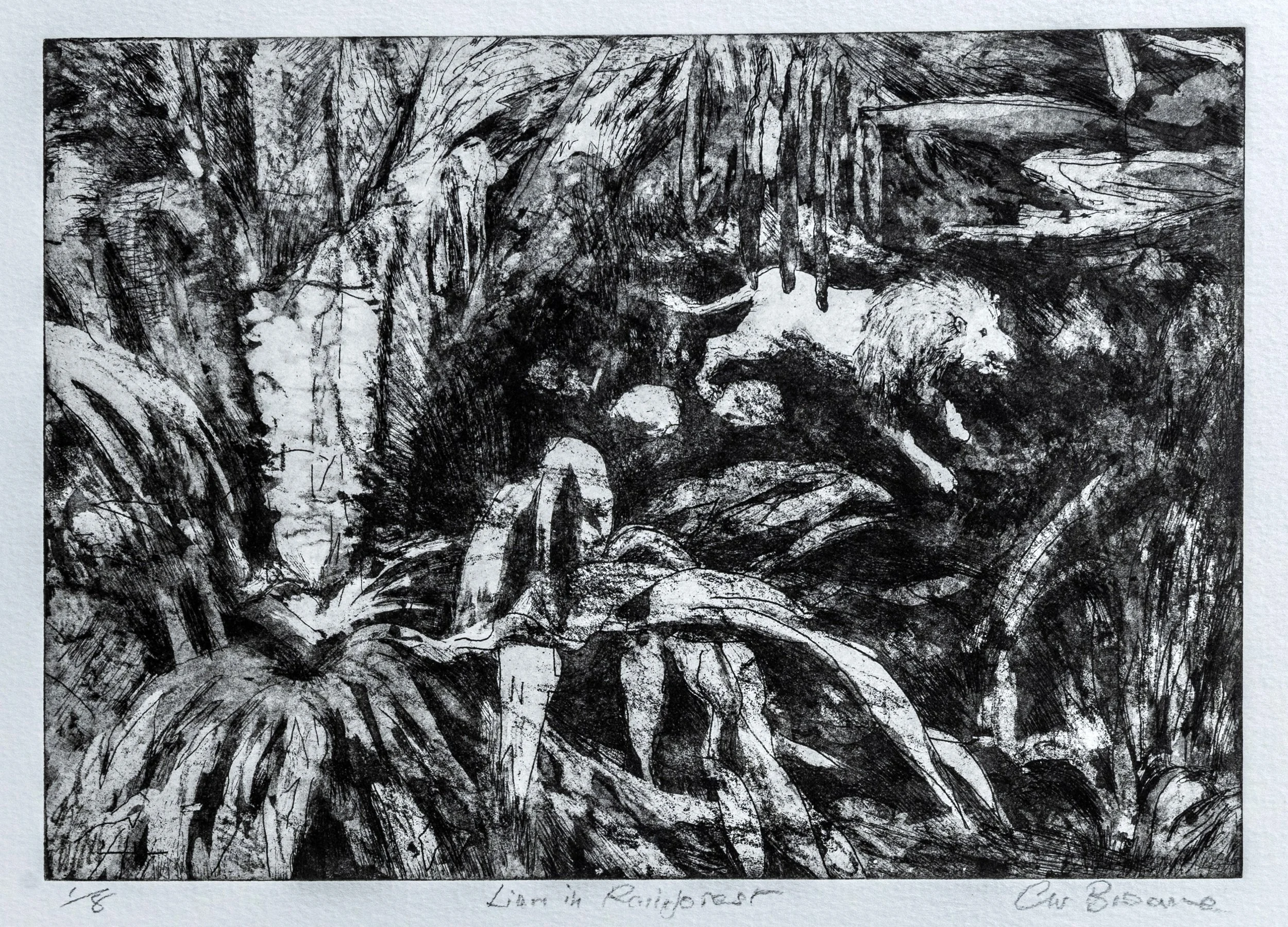 49 : Lithograph | "Lion in Rainforest"