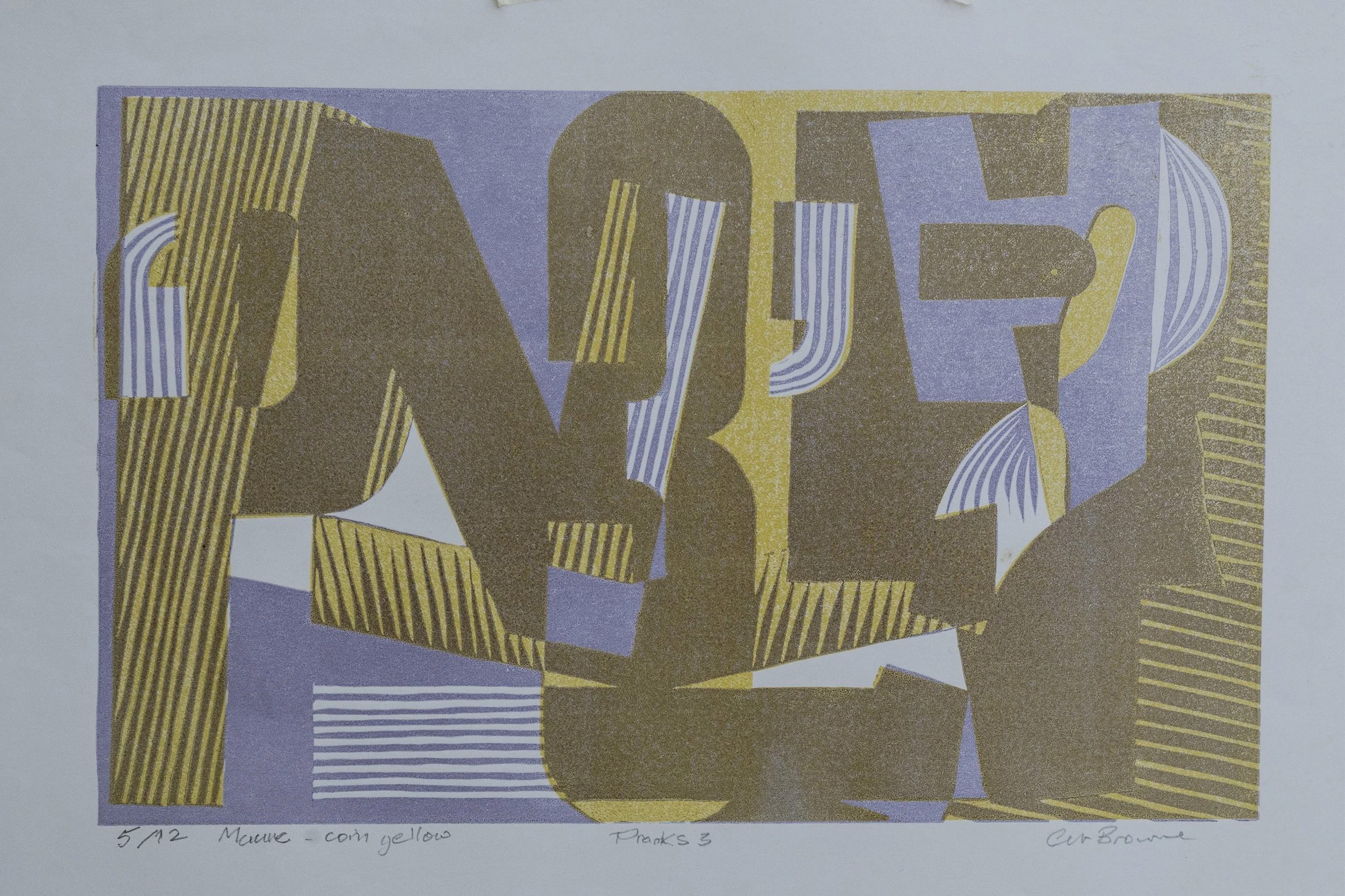 13 : Screenprint | "Pranks 3" in yellow, lilac and brown