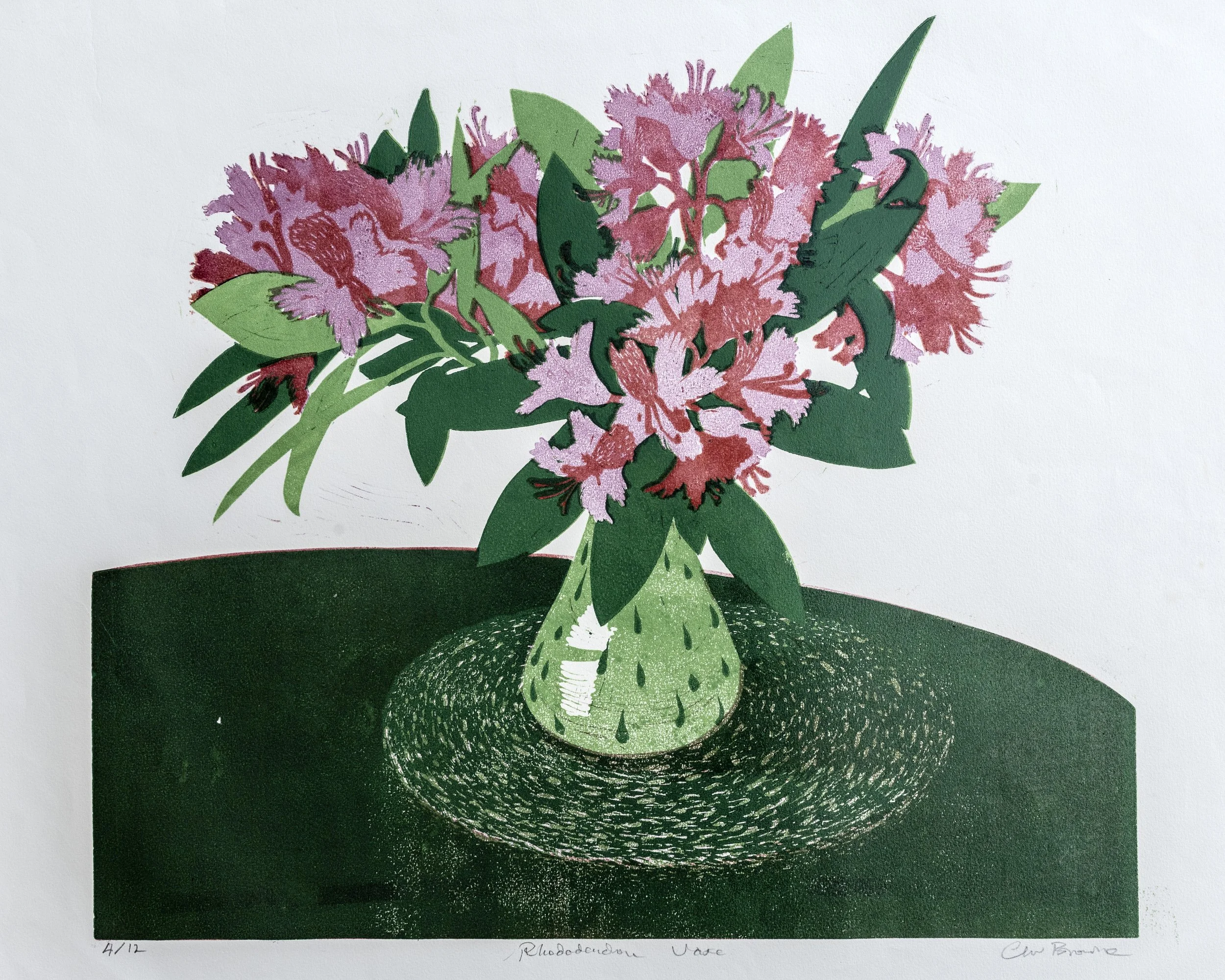 100 : Screenprint | "Rhododendron Vase"