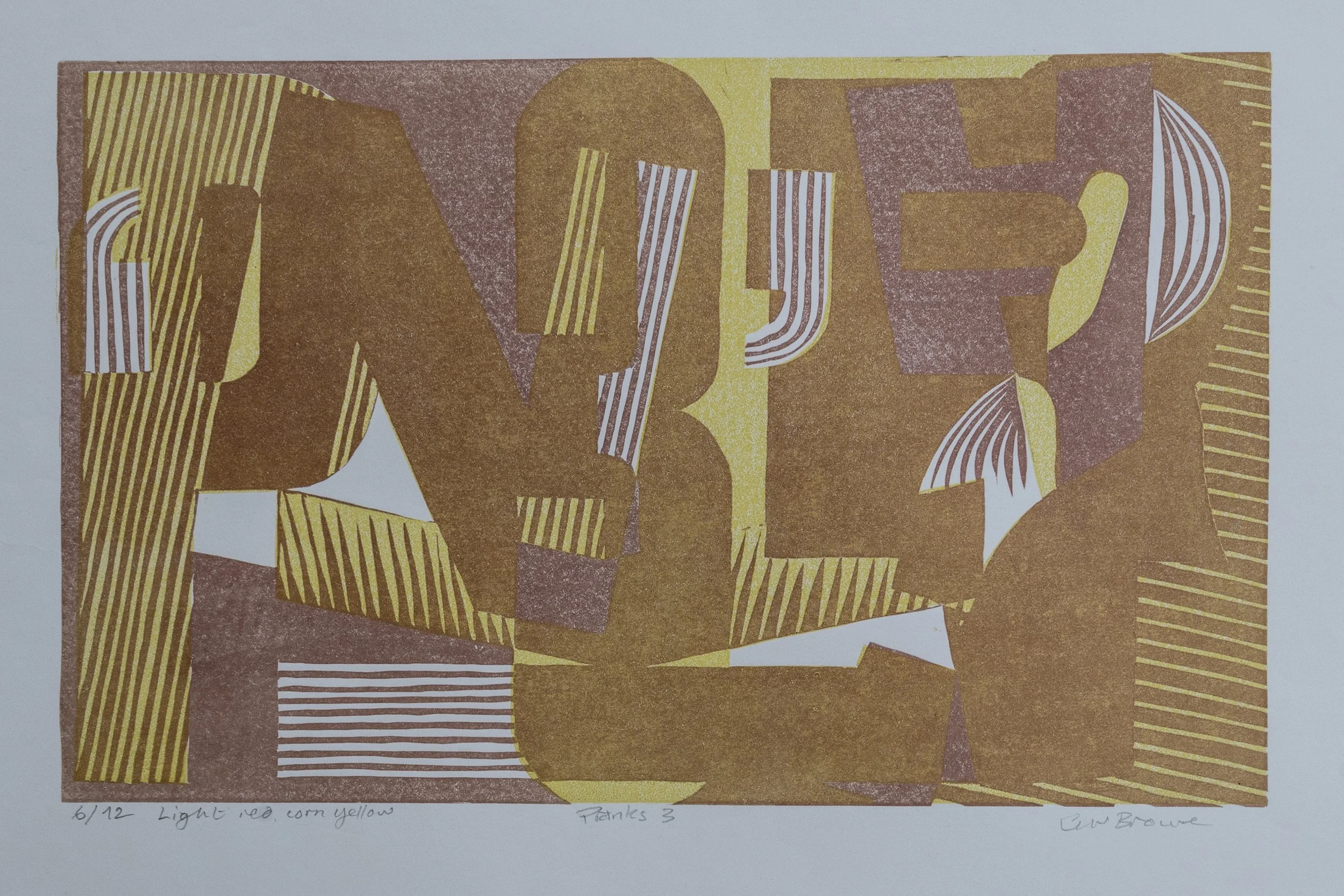 14 : Screenprint | "Pranks 3" in magenta, ochre and yellow