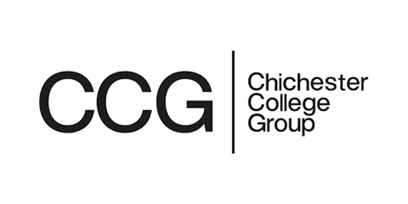 Chichester College Group Logo featuring CCG acronym in black text