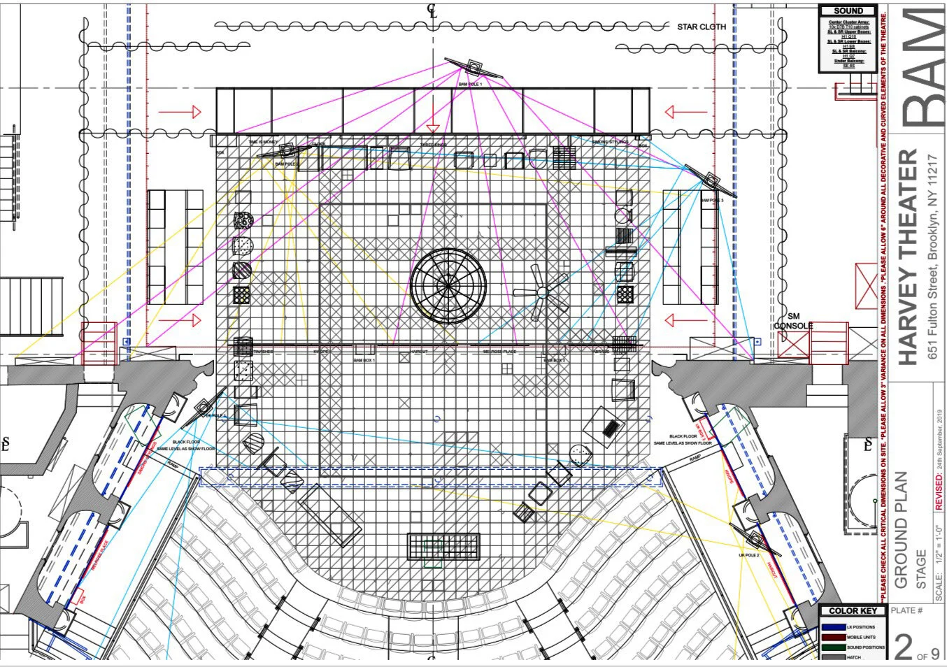 Groundplan for Brooklyn Academy of Music, New York.
