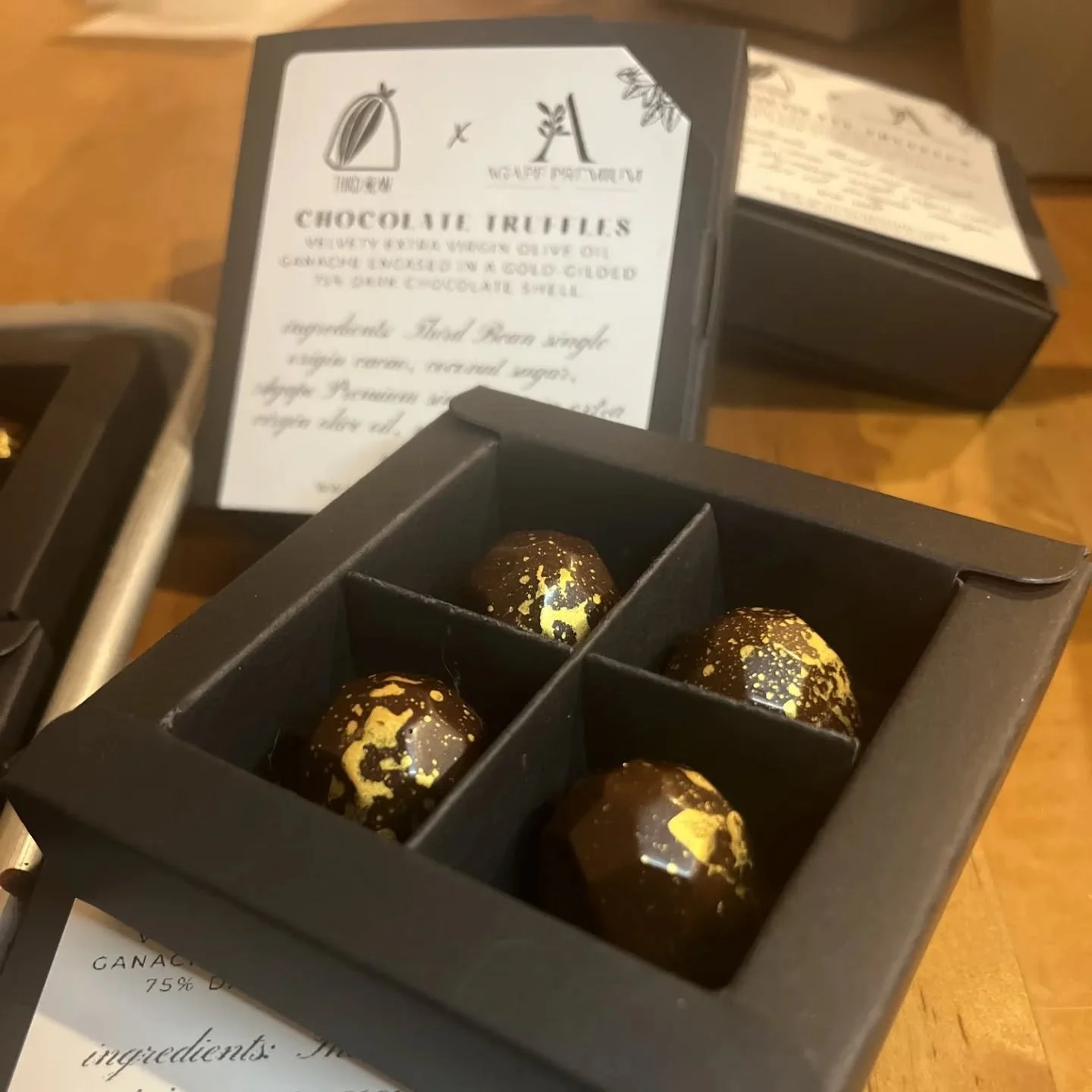 🍫 LIMITED EDITION 🫒

EXTRA VIRGIN OLIVE OIL CHOCOLATE TRUFFLES 

I had this idea to pair my two favorite things : chocolate and extra virgin olive oil and Carina made it happen. 🙌

A very small, very special batch 🤍

We&rsquo;re thrilled to share