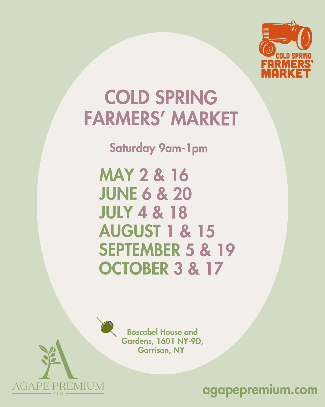 Greek extra virgin olive oil at the Cold Spring Farmers Market in Putnam County, NY. Agape Premium offers fresh, single-origin Koroneiki olive oil from Greece, bringing authentic extra virgin olive oil to the Hudson Valley farmers market.