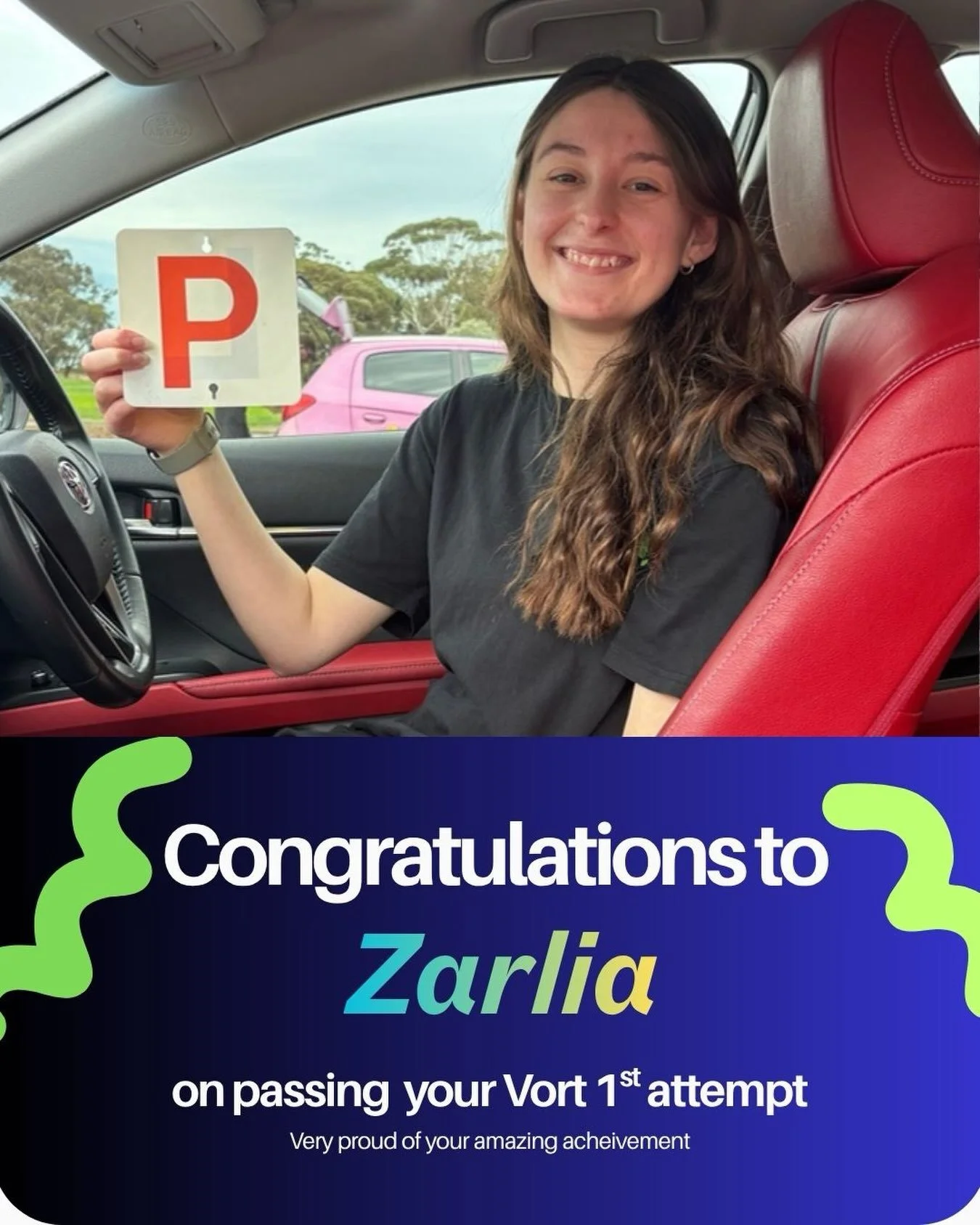 Congratulations Zarlia on passing your Vort today on the 1st attempt with an outstanding score of 96%!!!
What a fantastic achievement and a clear reflection of your hard work, focus and commitment throughout your lessons.
Zarlia performed all her man
