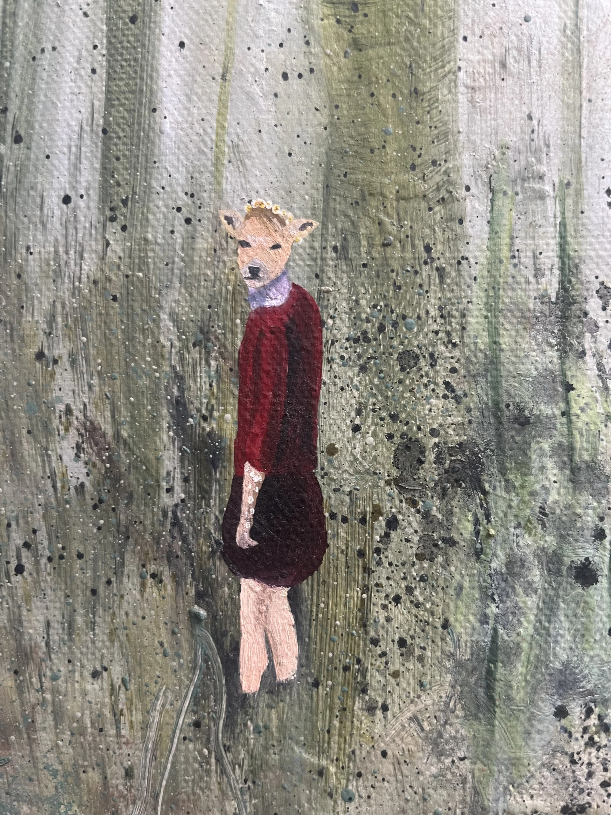 The calling close up deer lady in skirt .jpg