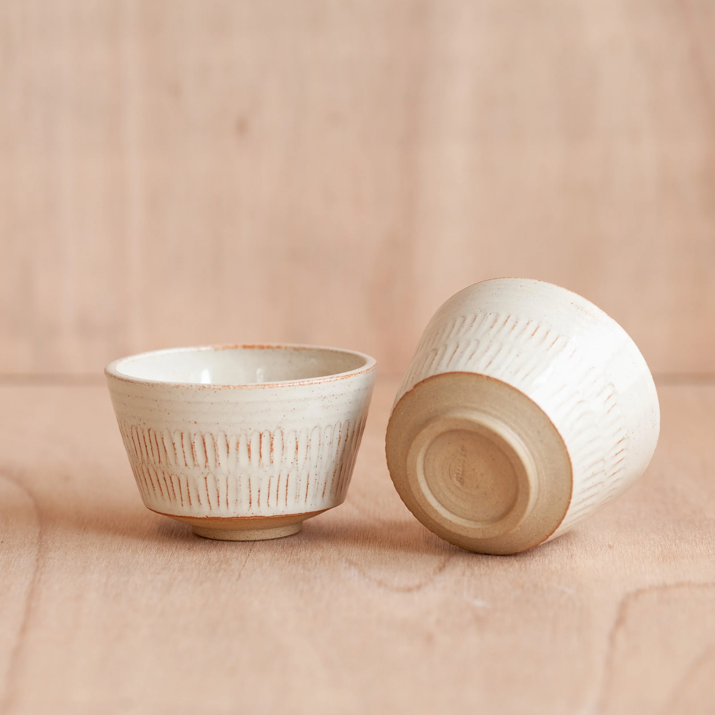 Carved Handleless Teacup