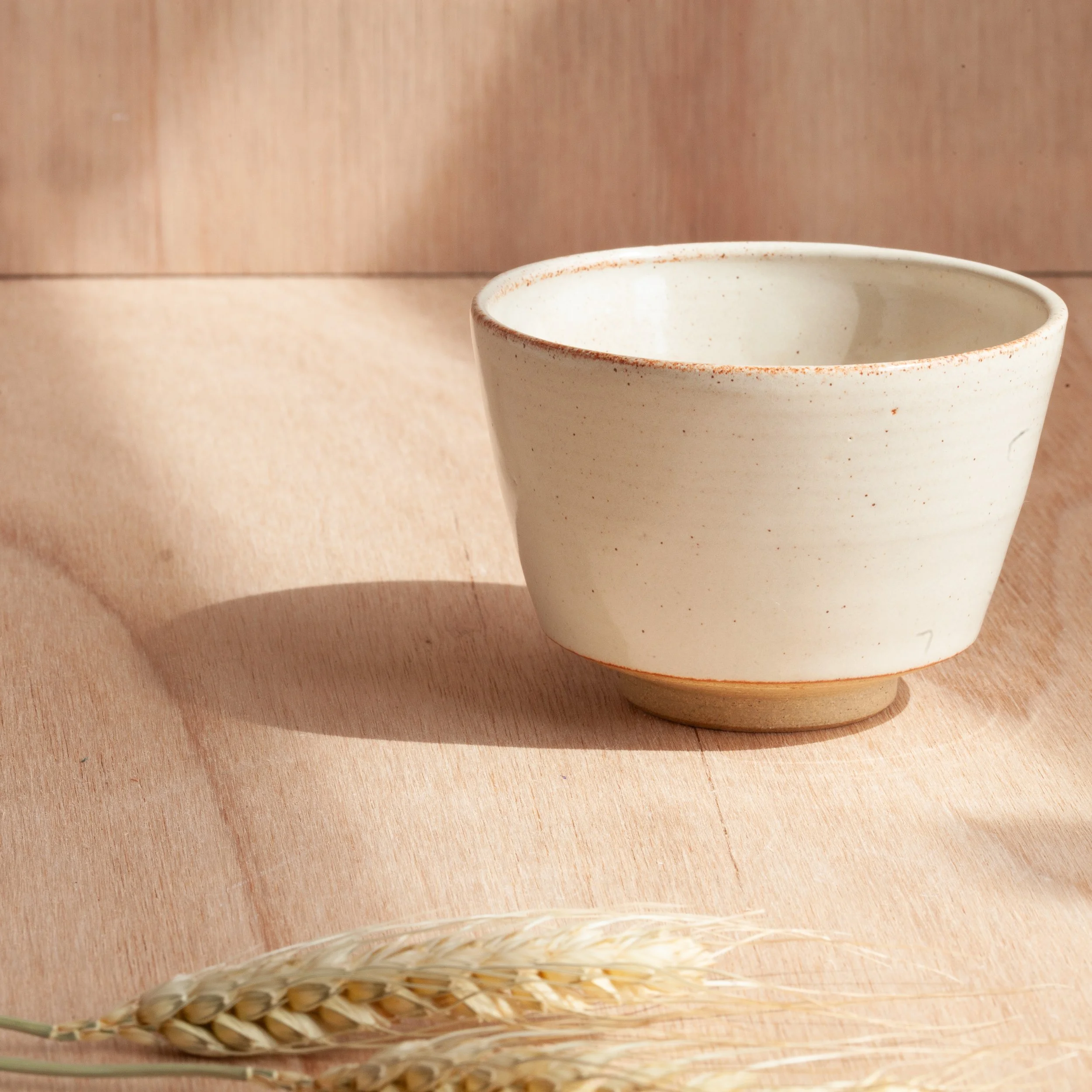 White Handleless Teacup