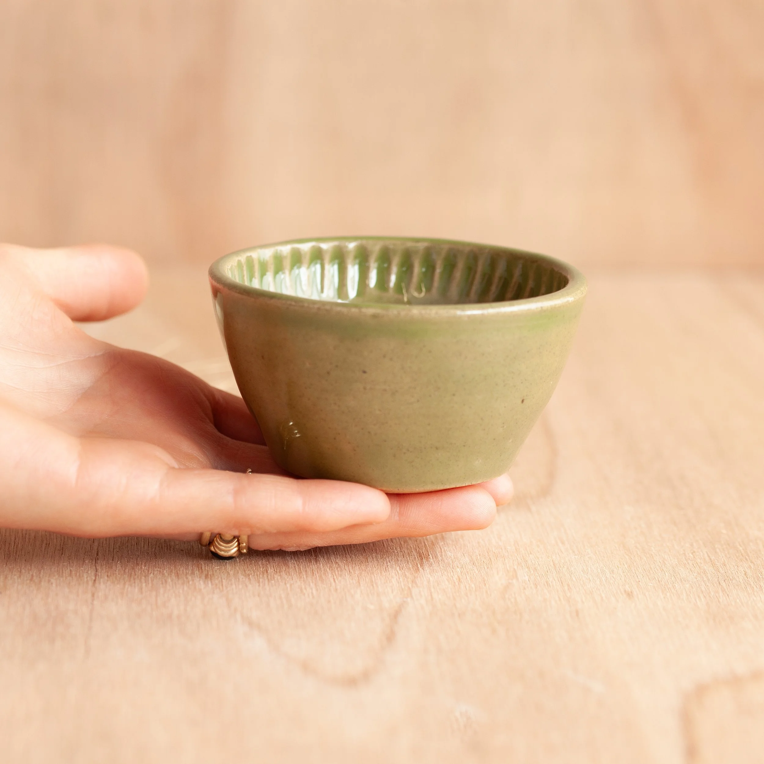 Green Dip/Snack Bowl - Rounded Profile