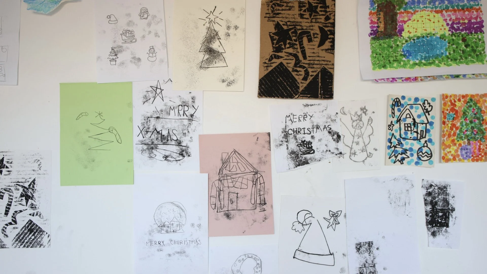 On the studio wall