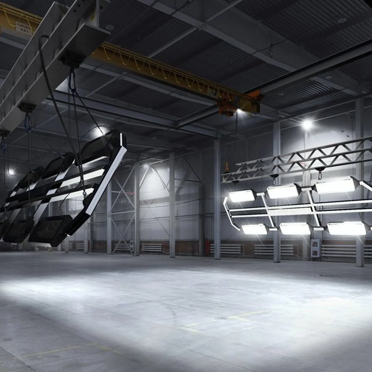 High-efficiency LED panel with optimized lens array for uniform light distribution.