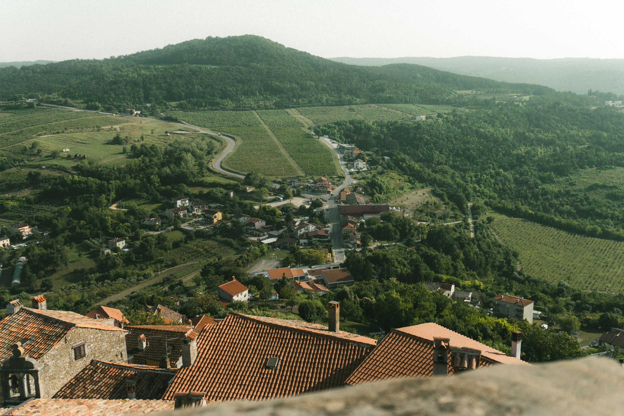 The medieval hilltop town of Motovun, the ultimate destination for our exclusive private chauffeur transfers from Venice.