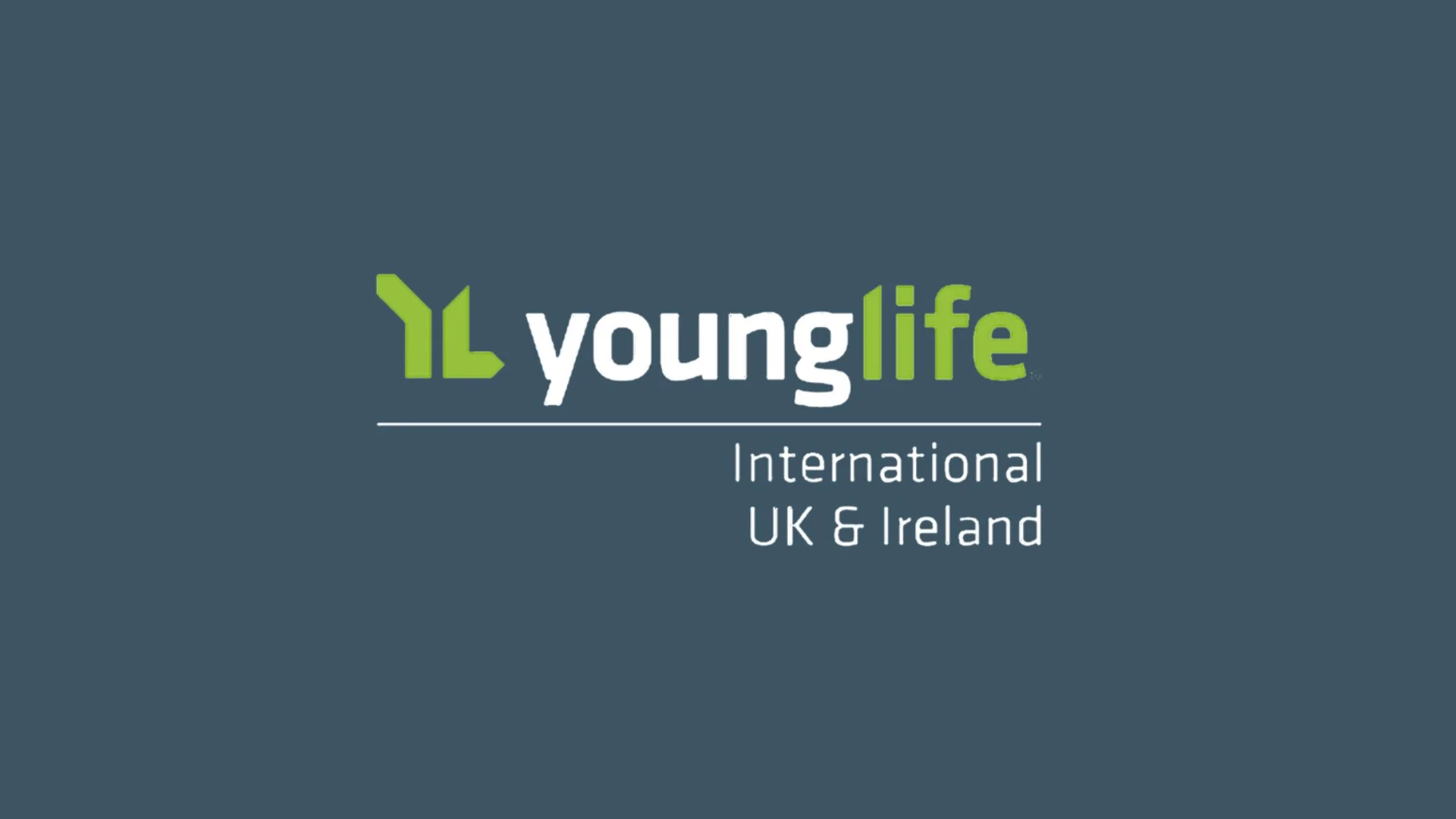 Young Life International logo with text 'younglife' and 'UK & Ireland' on a dark blue background.