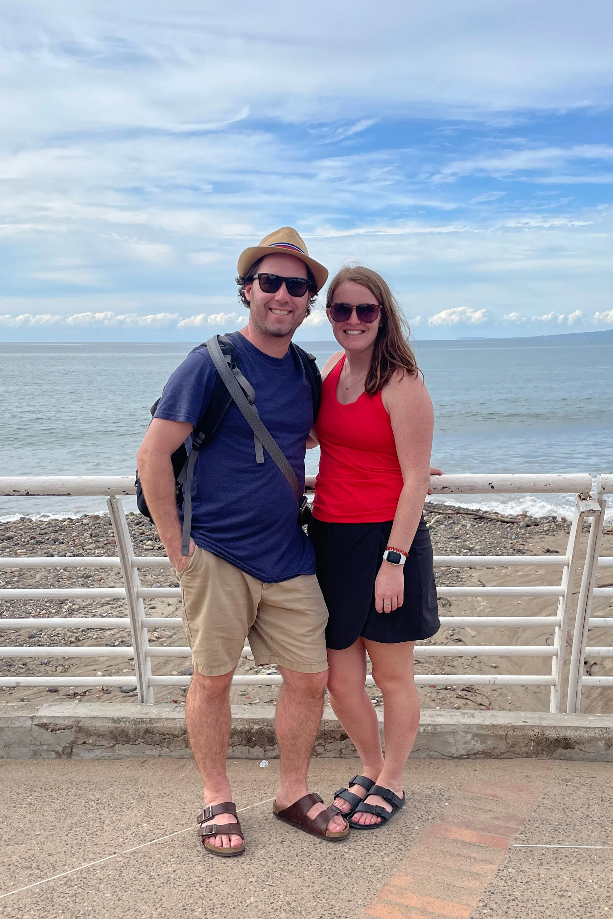 Two people at the ocean
