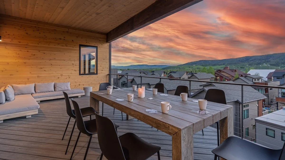 Sunset on the Patio at Traverse Steamboat