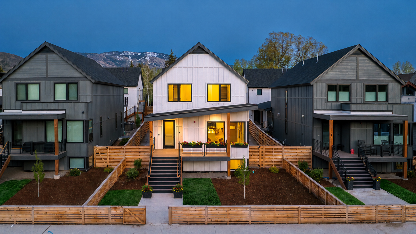 Eighth Street Homes community that includes 3 single family modern luxury homes in Downtown Steamboat Springs