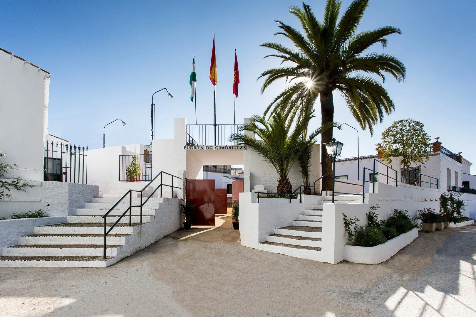 plaza-toros-entrada-banderas-palmera.JPG
